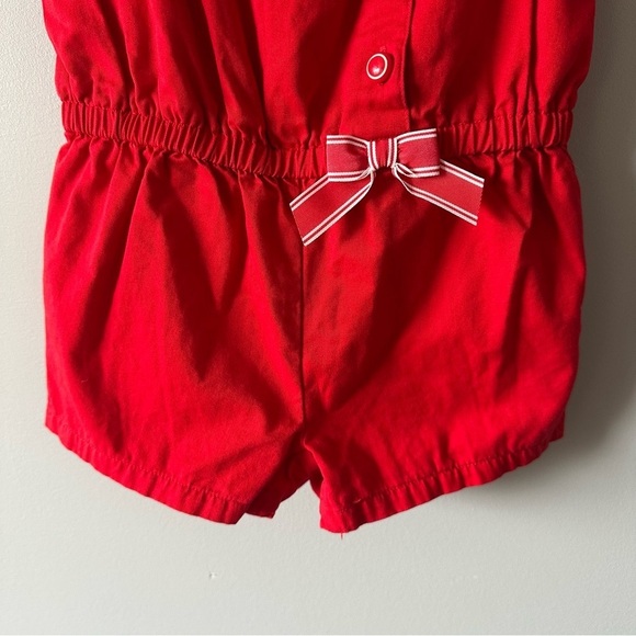 Janie and Jack Romper One Piece Red White Nautical Nantucket Breeze Preppy 24 M - Picture 8 of 8